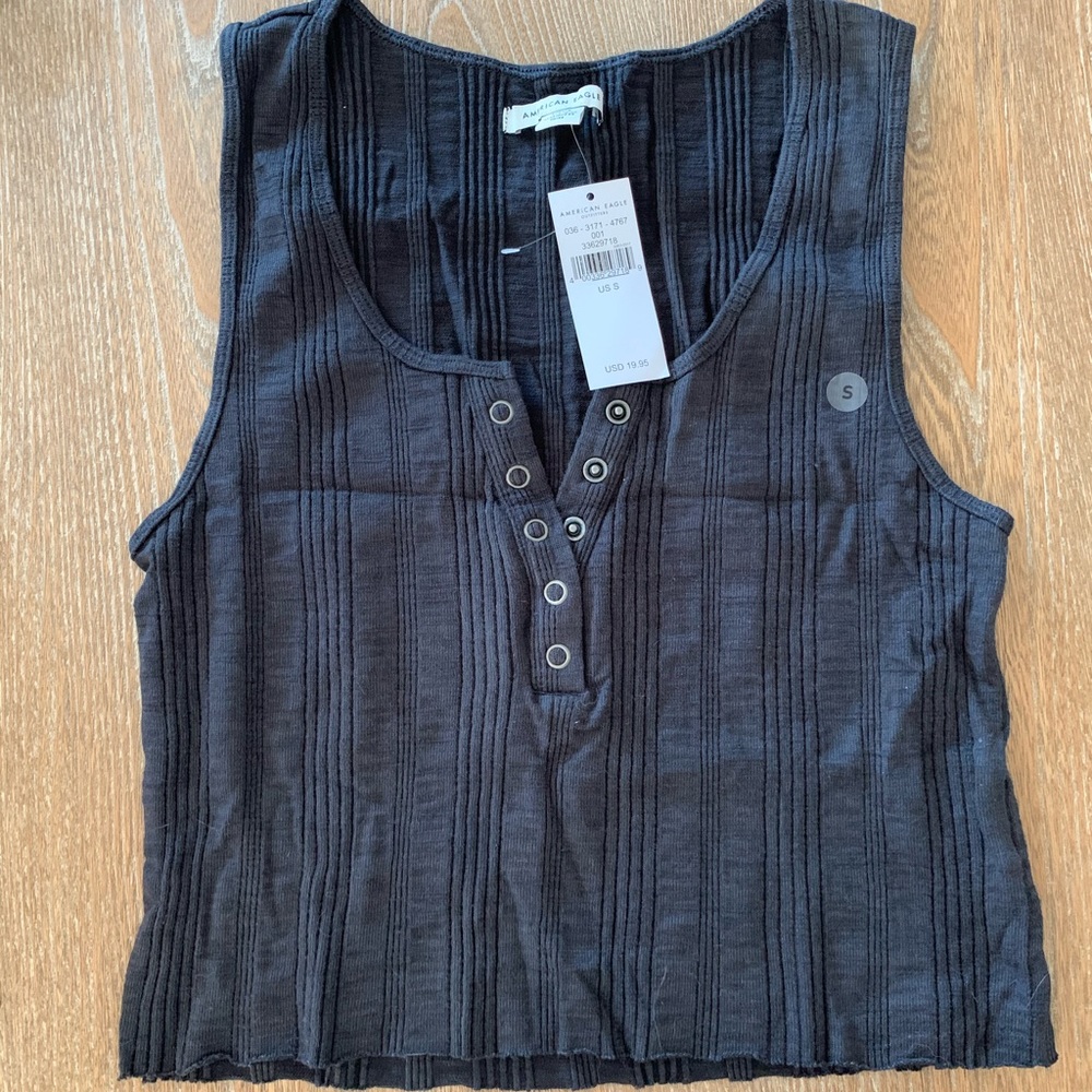 American Eagle Henley crop top S